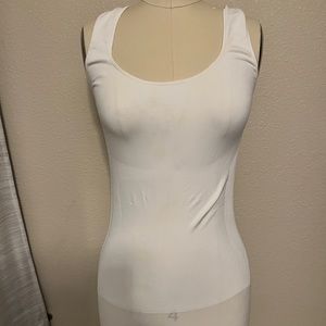 White compression band postpartum tank top